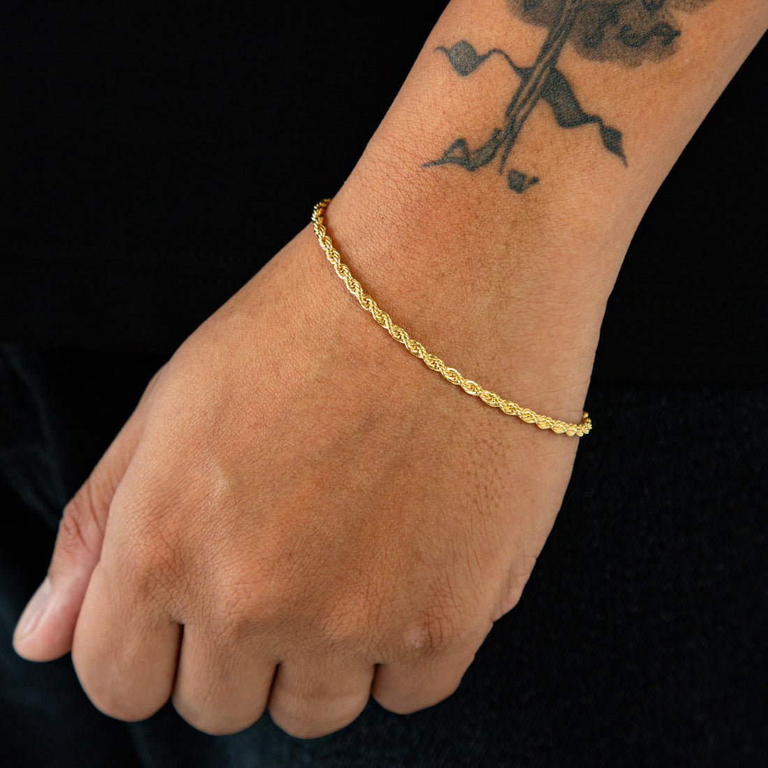 Pulseira Cordão Baiano 3mm Fecho Tradicional Banhada A Ouro 18k PUL017
