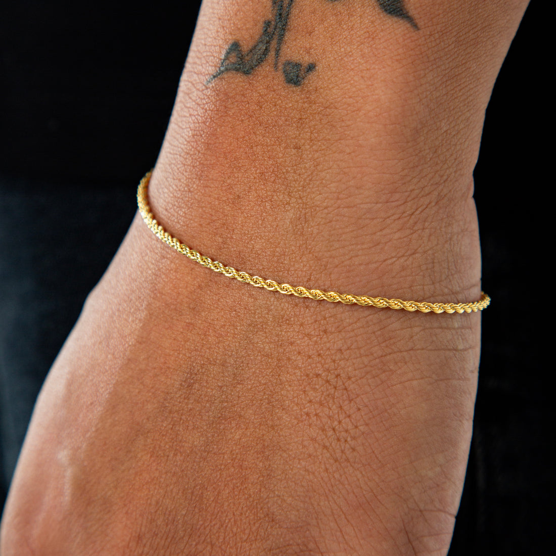 Pulseira Cordão Baiano 2mm Fecho Tradicional Banhada A Ouro 18k PUL022