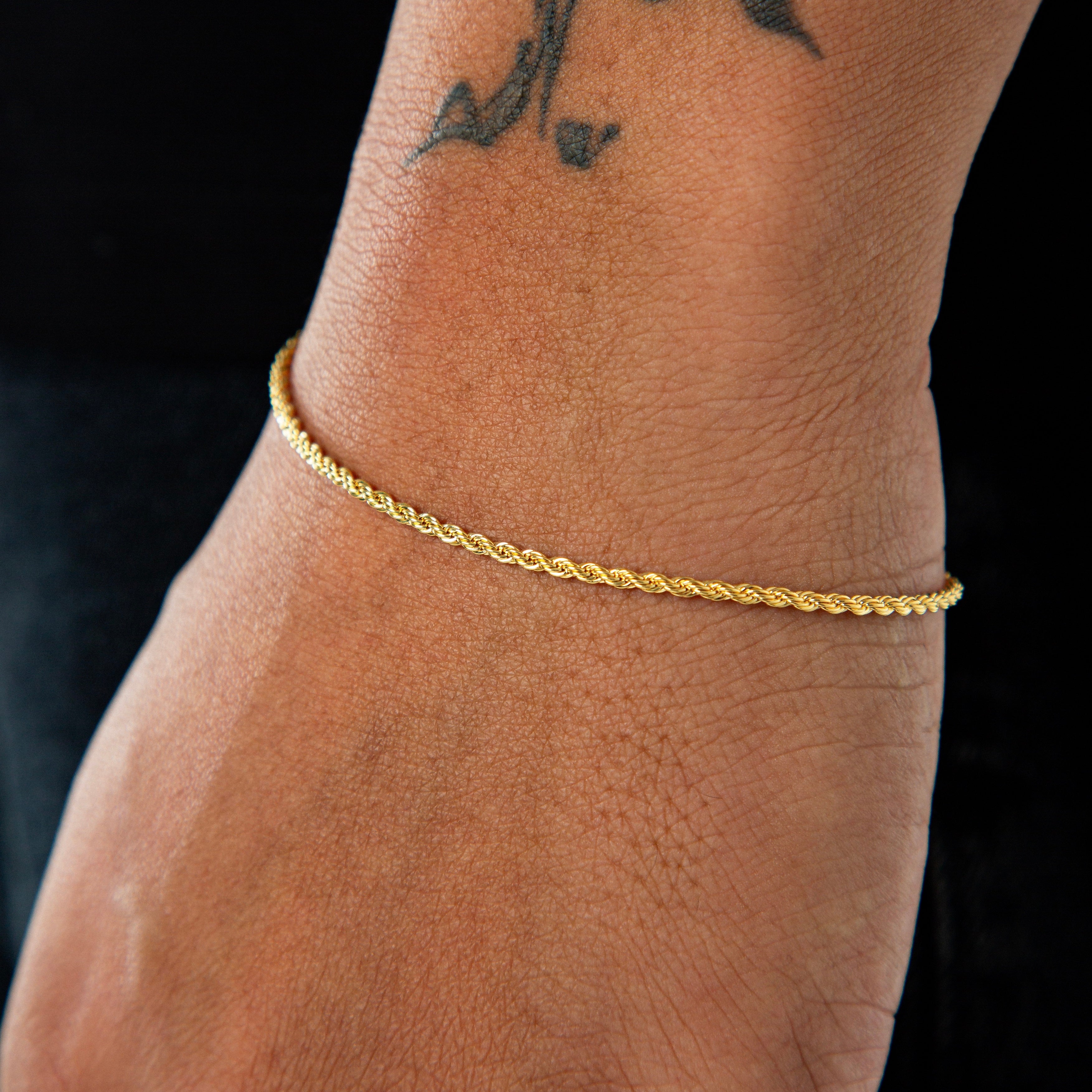 Pulseira Cordão Baiano 2mm Fecho Tradicional Banhada A Ouro 18k PUL022