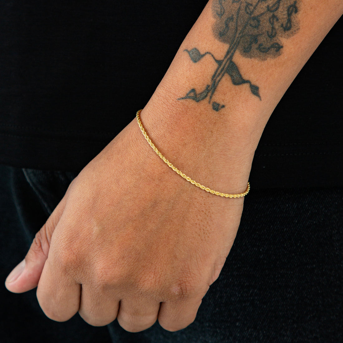Pulseira Cordão Baiano 2mm Fecho Tradicional Banhada A Ouro 18k PUL022