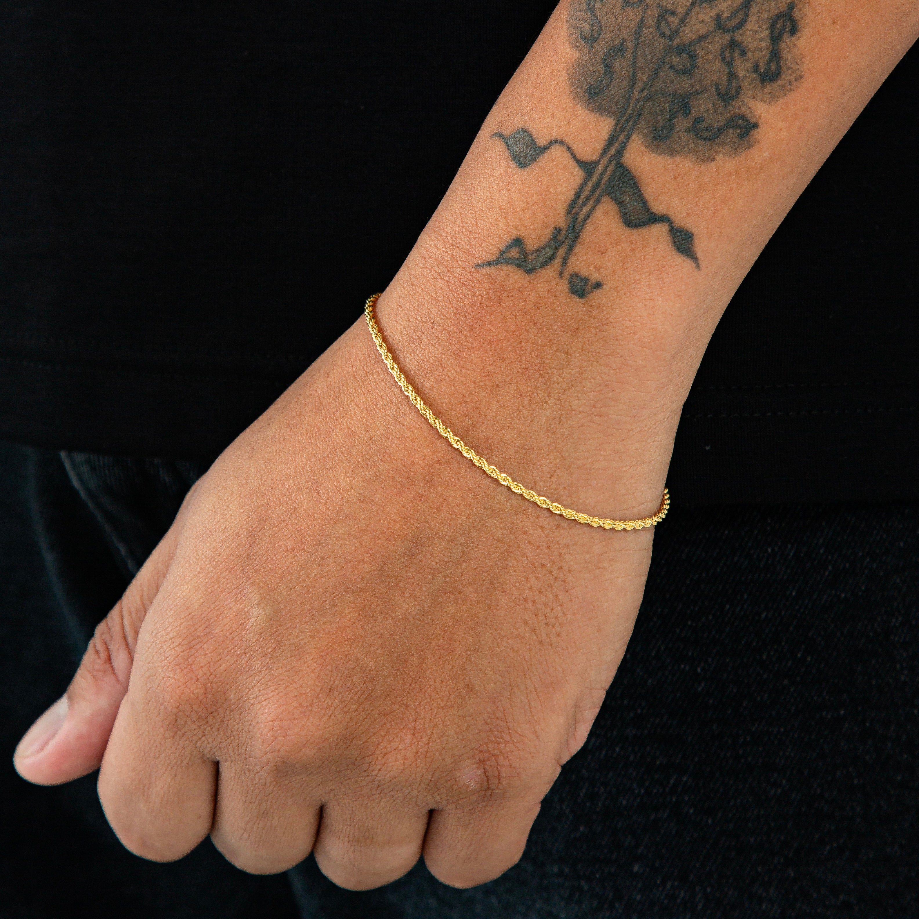 Pulseira Cordão Baiano 2mm Fecho Tradicional Banhada A Ouro 18k PUL022