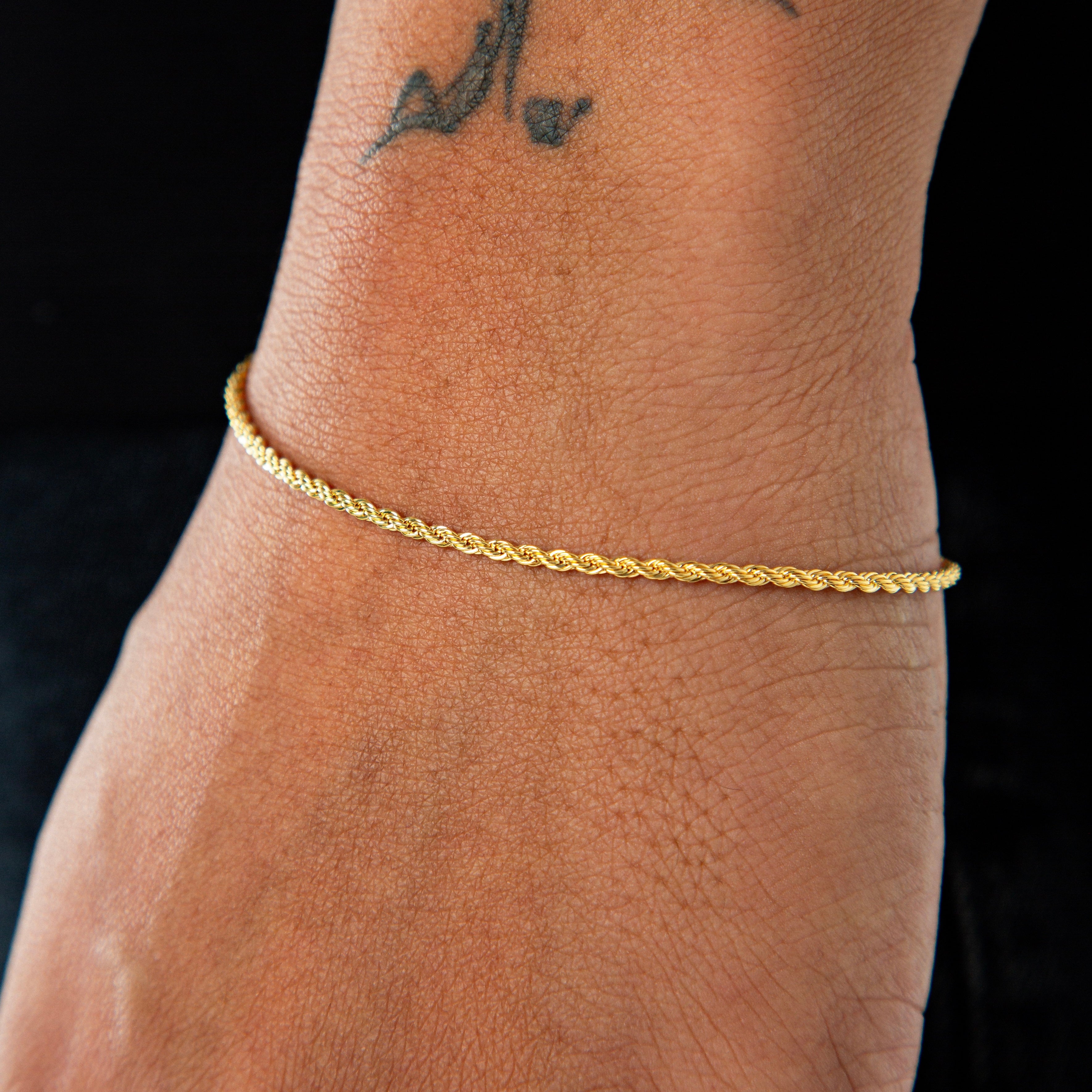 Pulseira Cordão Baiano 2mm Fecho Tradicional Banhada A Ouro 18k PUL022