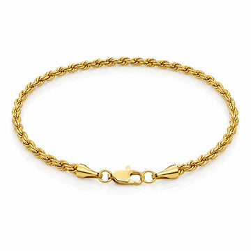 Pulseira Cordão Baiano 2mm Fecho Tradicional Banhada A Ouro 18k PUL022