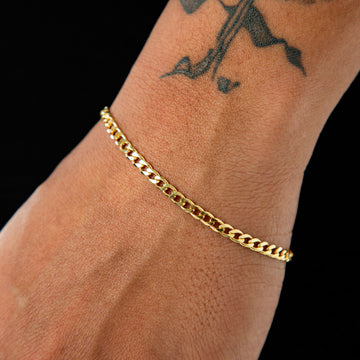Pulseira Grumet 4mm Fecho Graveta Banhada A Ouro 18k PUL063