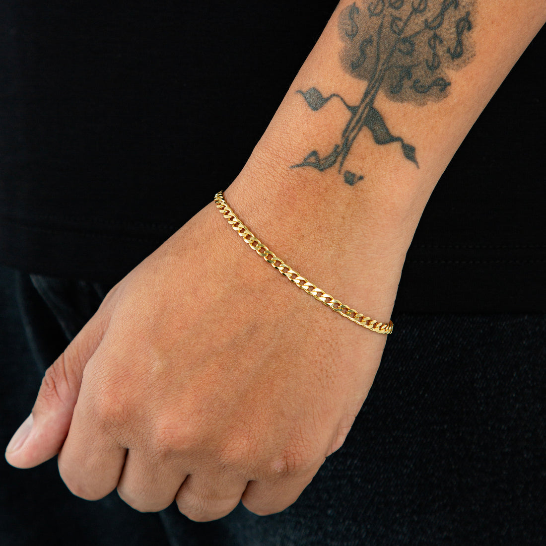Pulseira Grumet 4mm Fecho Gaveta Banhada A Ouro 18k PUL063