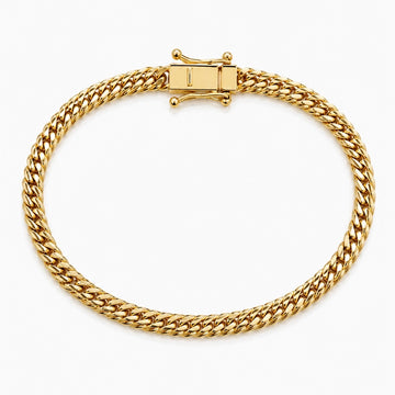 Pulseira Grumet Dupla 4mm Fecho Graveta Banhada A Ouro 18k PUL064