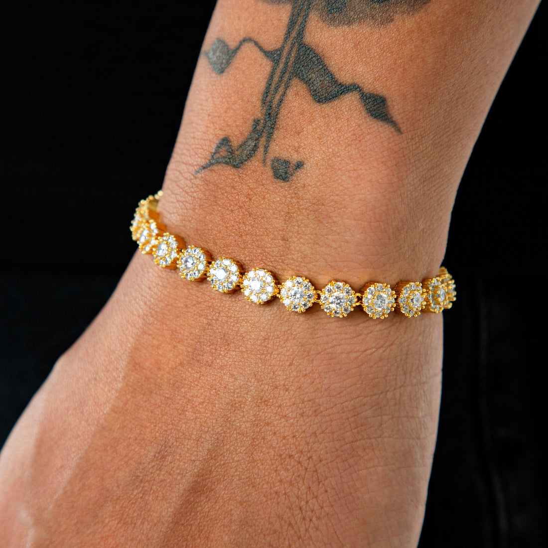 Pulseira Riviera Circular Cravejada 7mm Banhada a Ouro 18k PUL068