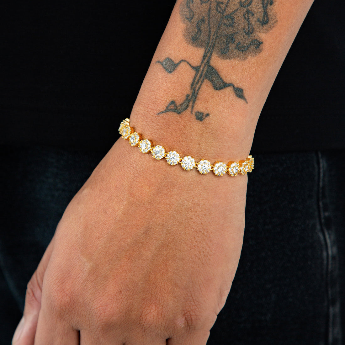 Pulseira Riviera Circular Cravejada 7mm Banhada a Ouro 18k PUL068