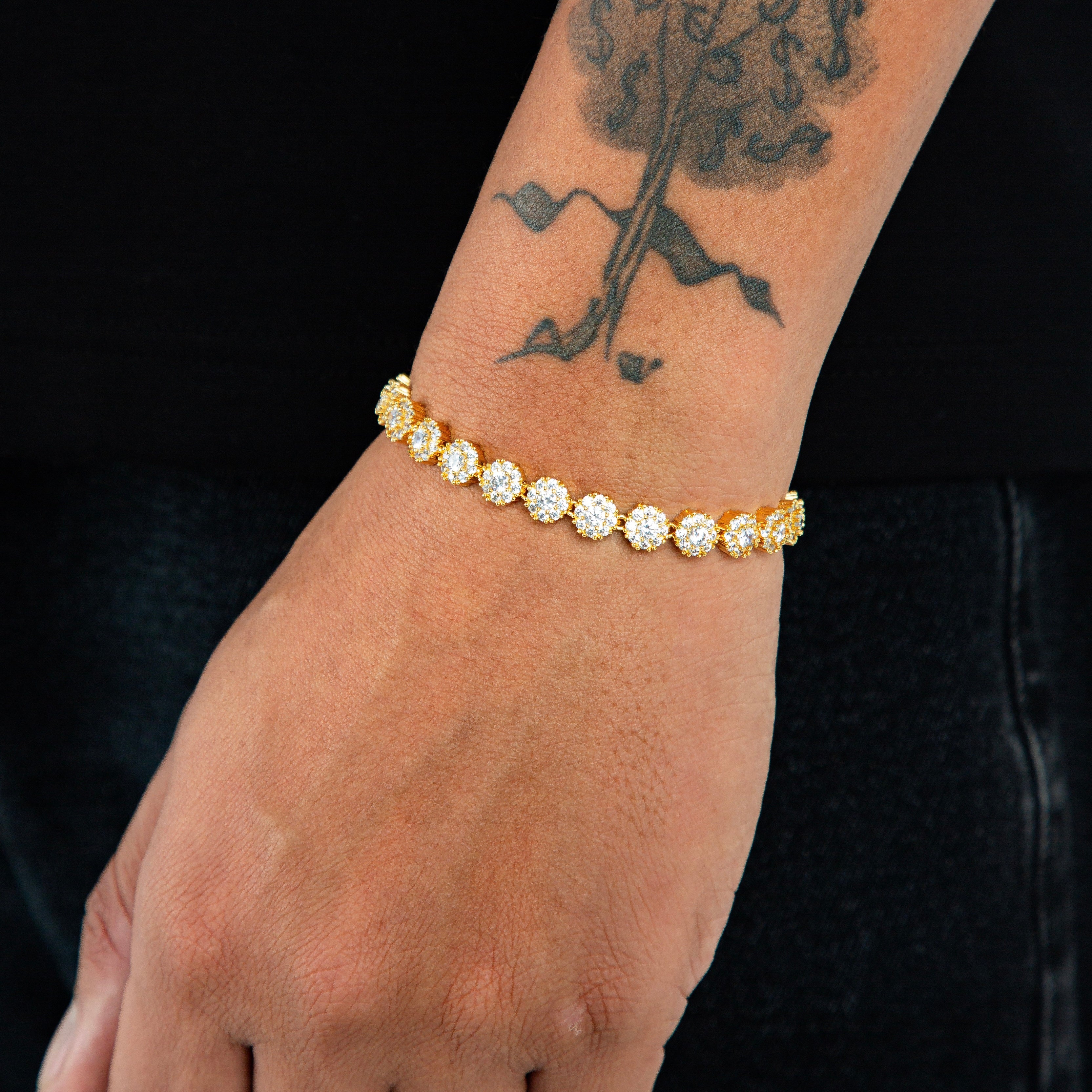 Pulseira Riviera Circular Cravejada 7mm Banhada a Ouro 18k PUL068