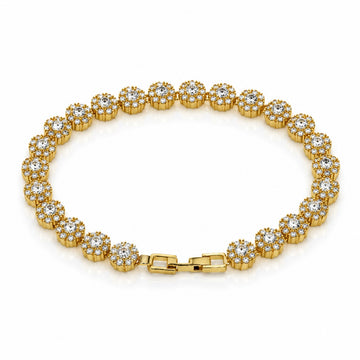 Pulseira Riviera Circular Cravejada 7mm Banhada a Ouro 18k PUL068