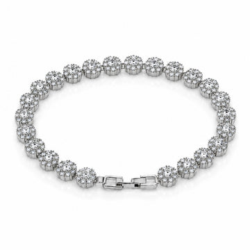Pulseira Riviera Circular Cravejada 7mm Banhada a Ouro Branco PUL069