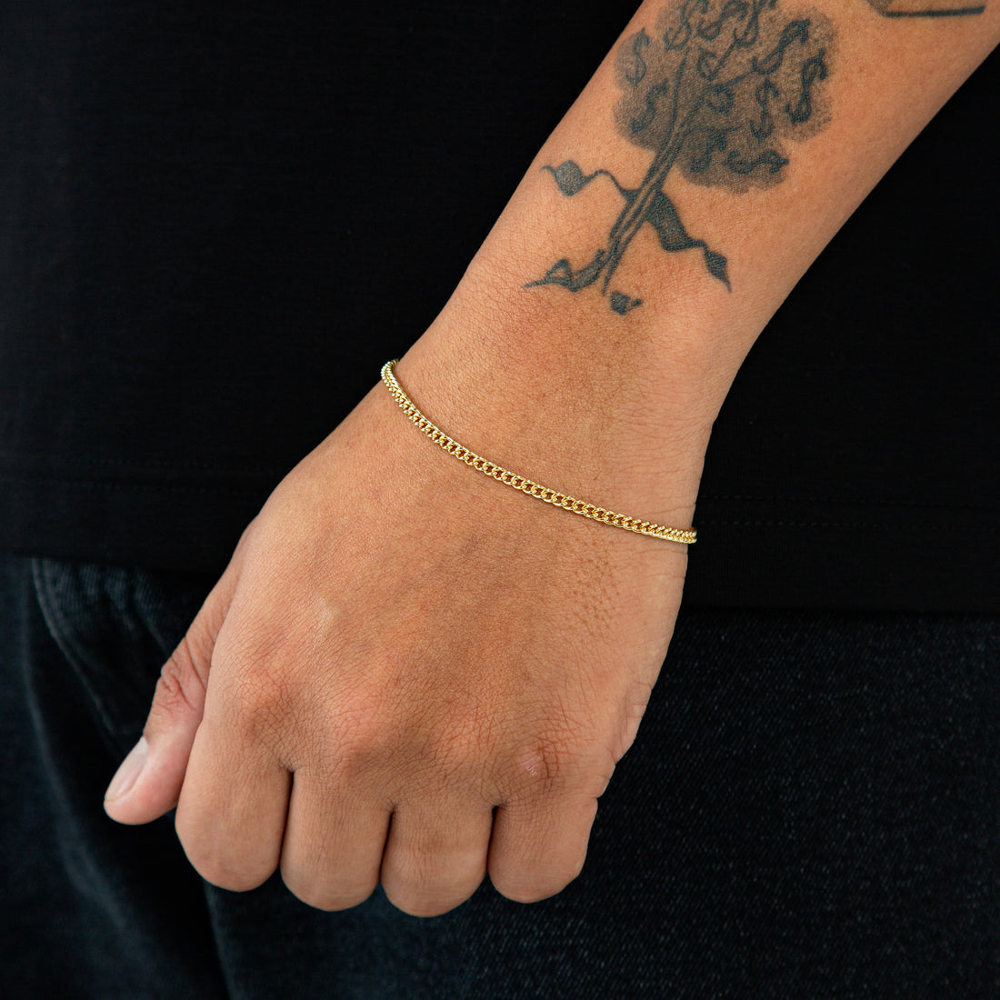 Pulseira Grumet 3mm Fecho Tradicional Banhada a Ouro 18k PUL072