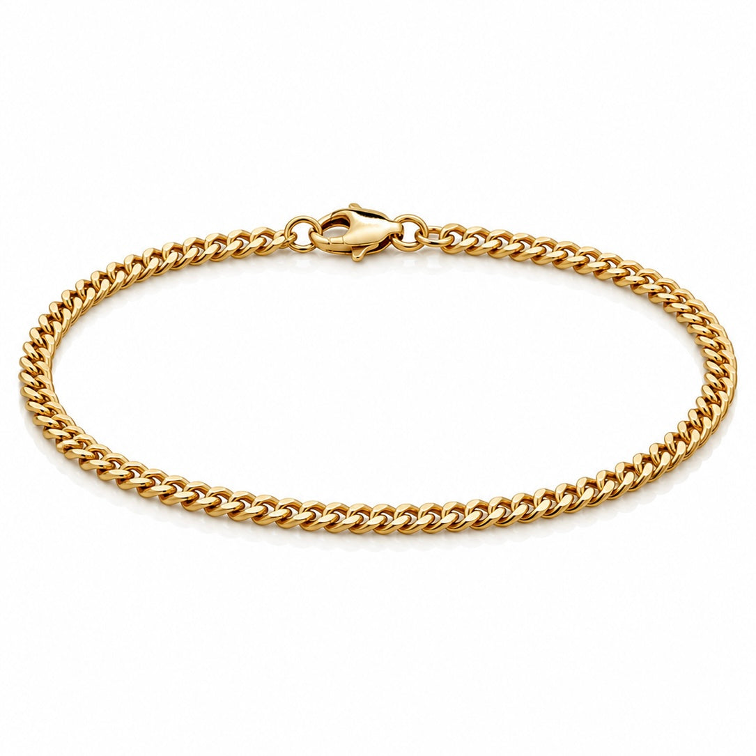 Pulseira Grumet 3mm Fecho Tradicional Banhada a Ouro 18k PUL072