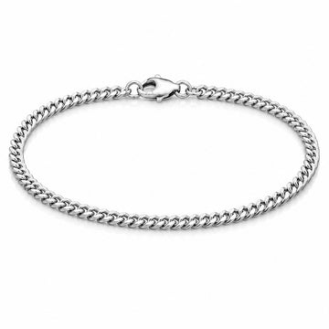Pulseira Grumet 3mm Fecho Tradicional Banhada a Ouro Branco PUL073