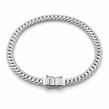 Pulseira Grumet Flat Especial 6mm Banhada a Ouro Branco  PUL079