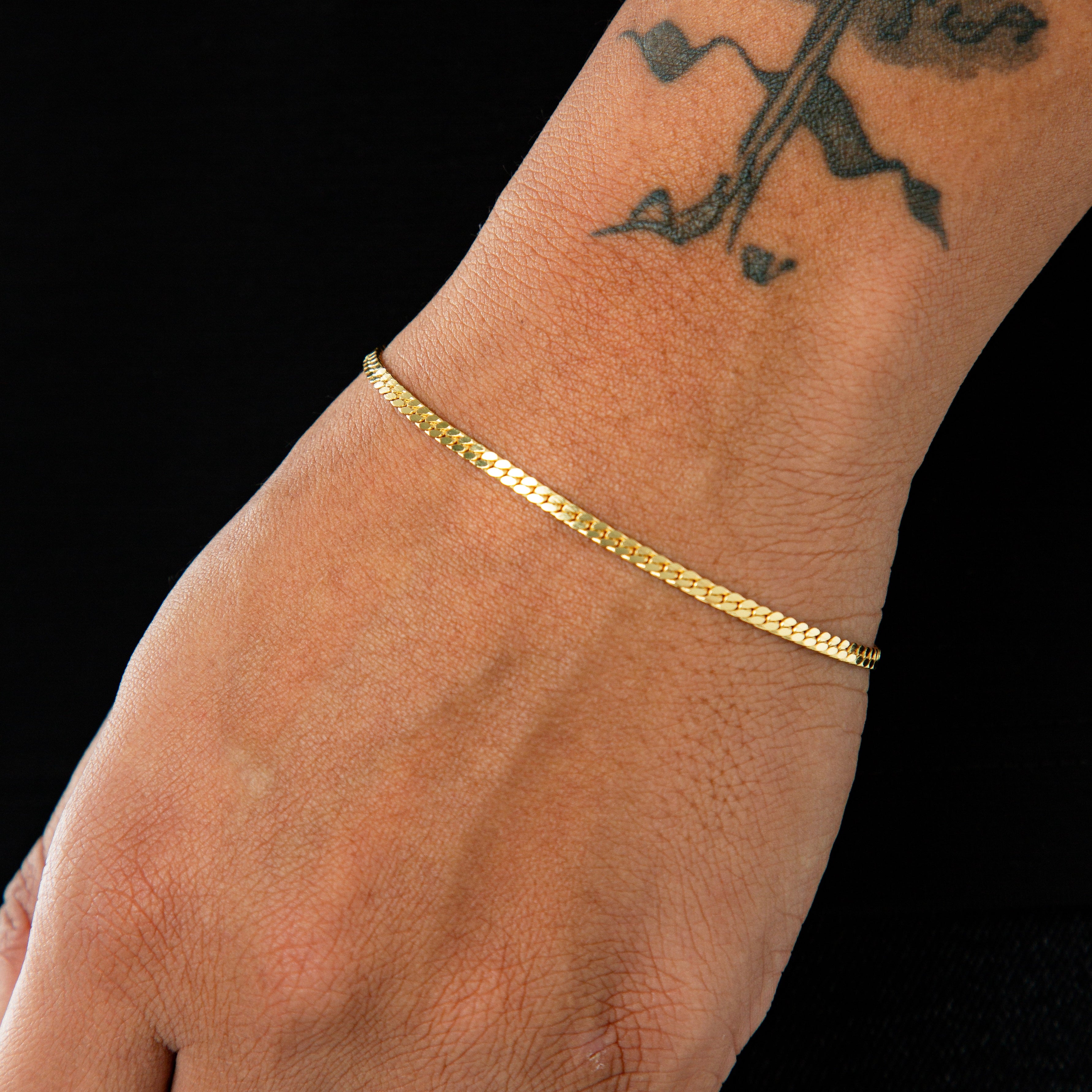 Pulseira Grumet 1,5mm Banhada a Ouro 18k PUL081