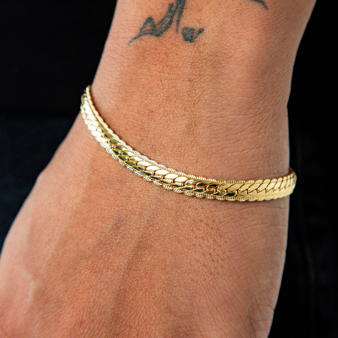 Pulseira Grumet Flat Especial 6mm Banhada a Ouro 18k PUL085