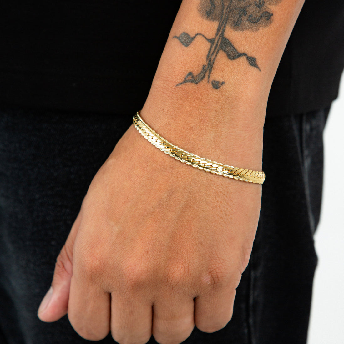 Pulseira Grumet Flat Especial 6mm Banhada a Ouro 18k PUL085