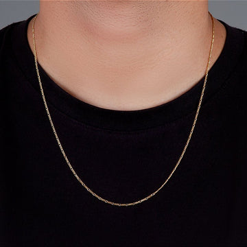 Corrente 3 por 1 - 1,4mm Fecho Tradicional Banhada A Ouro 18k COR020