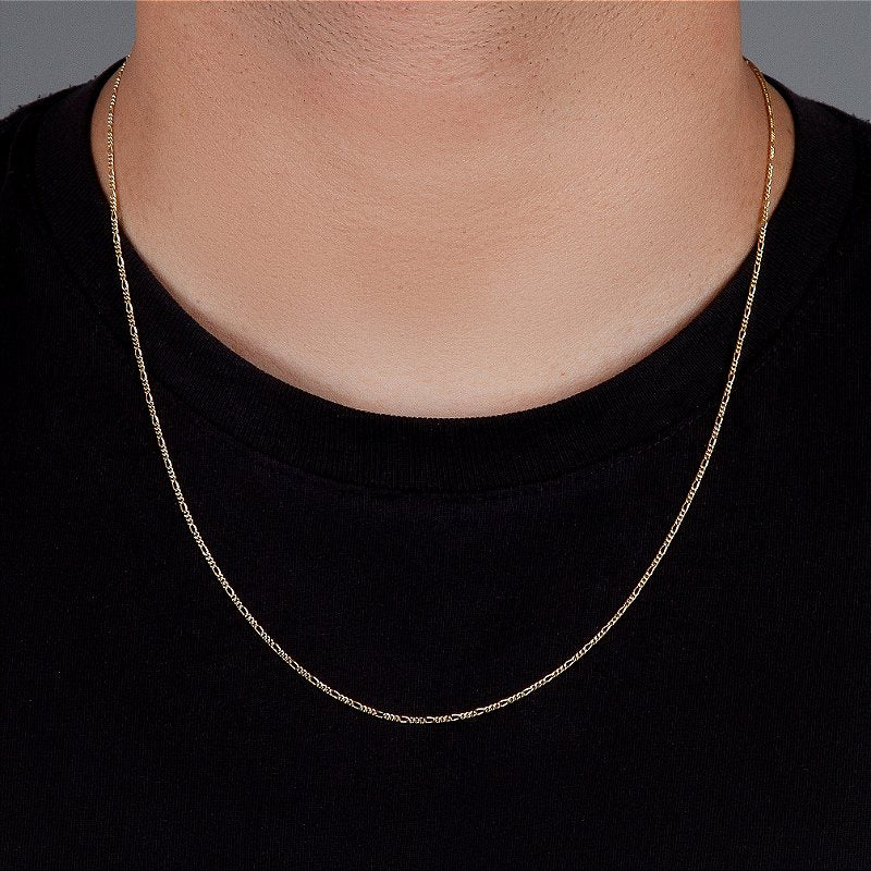 Corrente 3 por 1 - 1,4mm Fecho Tradicional Banhada A Ouro 18k COR020