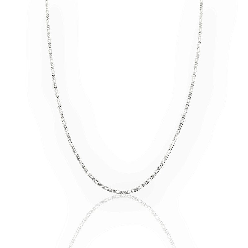 Corrente 3 por 1 - 1,4mm Fecho Tradicional Banhada a Ouro Branco COR063