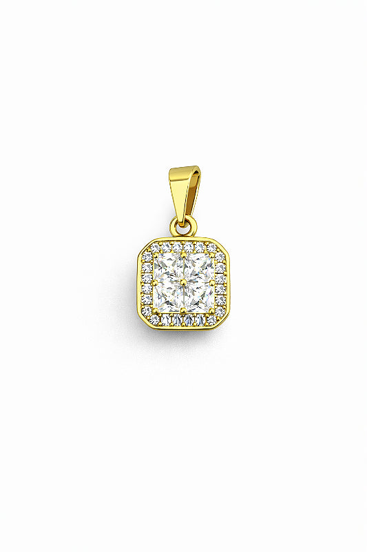 Pingente Imperial Quadrado Banhado A Ouro 18k PIN151