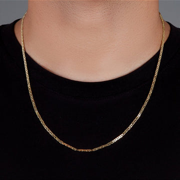 Corrente Piastrini 60cm 2,5mm Fecho Tradicional Banhada A Ouro 18k COR029