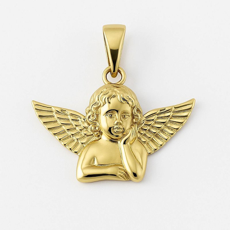 Pingente Anjo Banhado A Ouro 18k PIN141