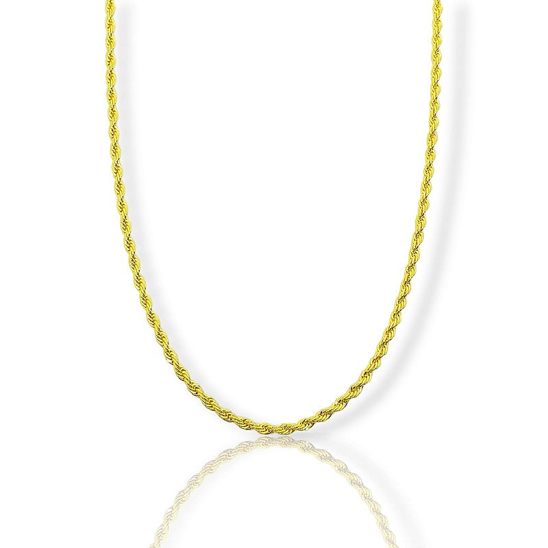Corrente Cordão Baiano 3mm Fecho Tradicional Banhada a Ouro 18k COR061