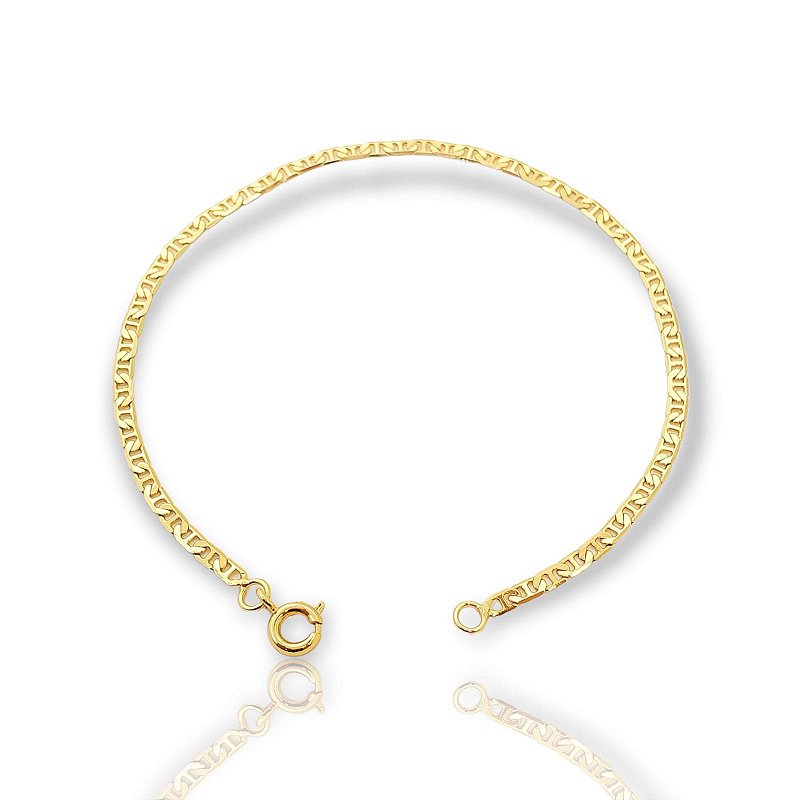 Pulseira Piastrini 2,5mm Fecho Tradicional Banhada A Ouro 18k PUL018