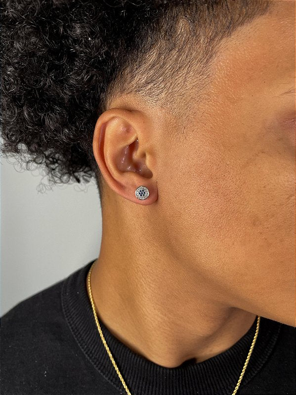 Brinco Fílip Blue Banhado A Ouro Branco BRI191