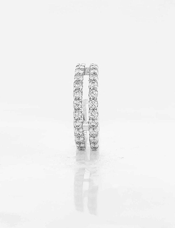 Piercing Fake Cravejado 2 fileiras Banhado A Ouro Branco PIER002