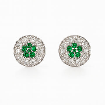 Brinco Fílip Green Banhado A Ouro Branco BRI196