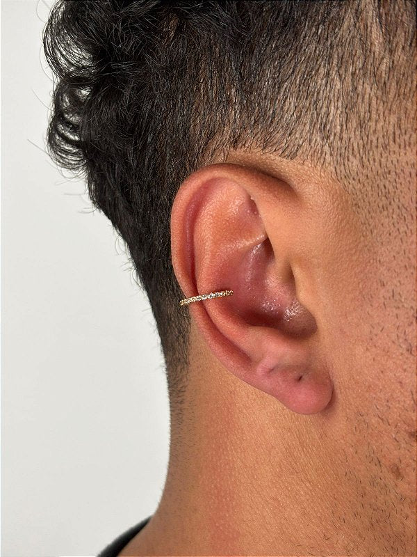 Piercing Fake 1 Fileira Cravejado Banhado a Ouro 18k PIER013