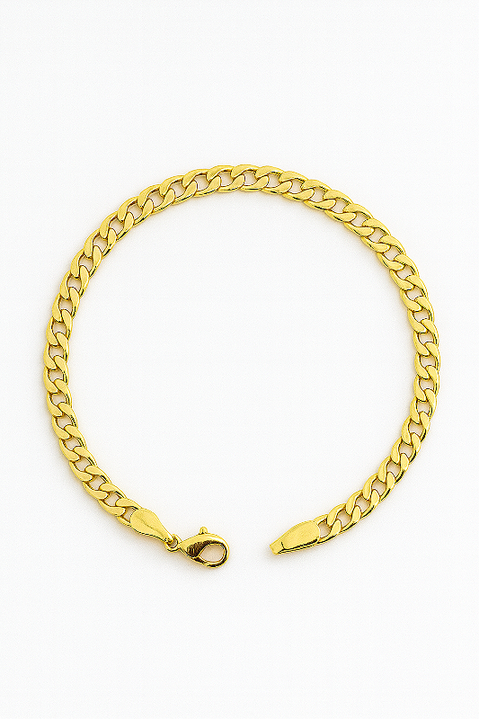 Pulseira Grumet 4mm Fecho Tradicional Banhada A Ouro 18k PUL060