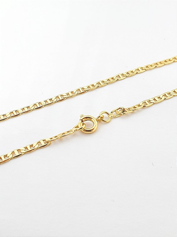 Corrente Piastrini 2,5mm Fecho Tradicional Banhada A Ouro 18k COR034