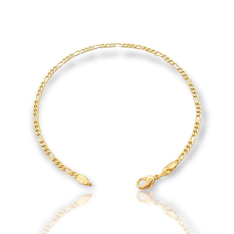 Pulseira 3 Por 1 2,5mm Fecho Tradicional Banhada A Ouro 18K PUL003