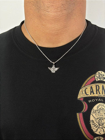 Corrente Cordão Baiano 1,6mm + Pingente Anjo Banhado A Ouro Branco COR01-PIN140