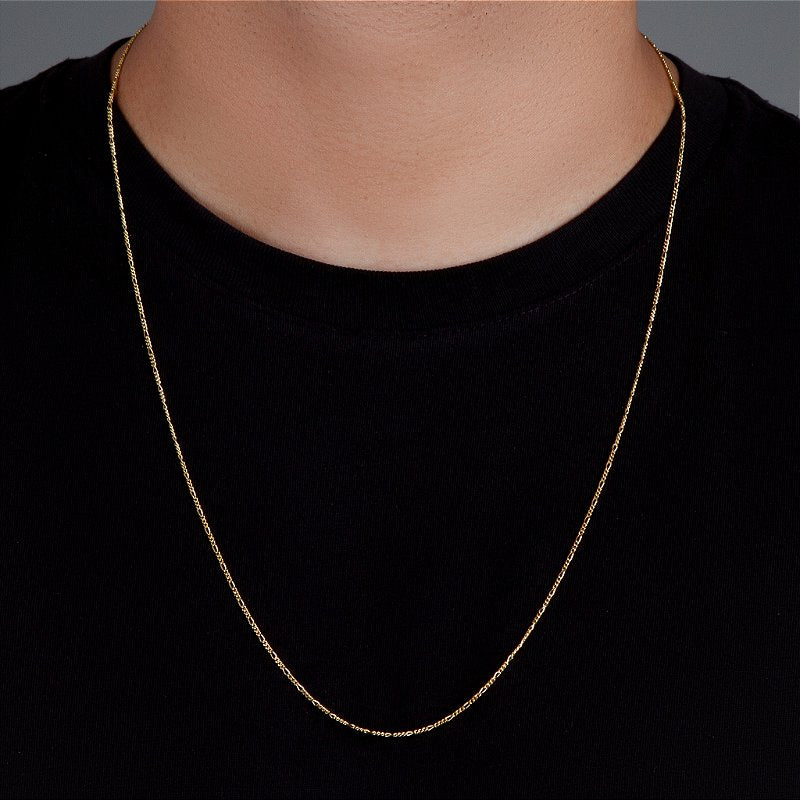 Corrente 3 por 1 - 1,4mm Fecho Tradicional Banhada A Ouro 18k COR033