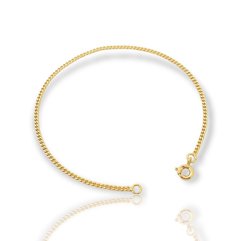 Pulseira Grumet 2mm Fecho Tradicional Banhada A Ouro 18K PUL012