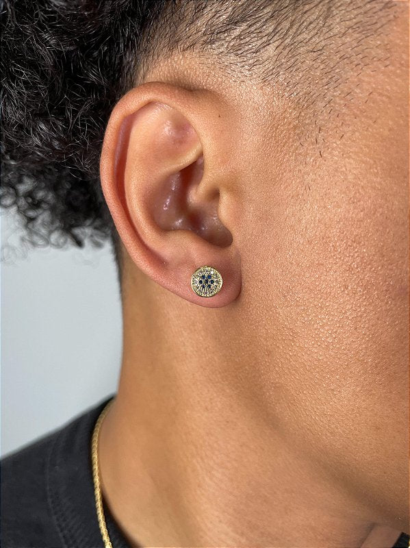 Brinco Fílip Blue Banhado A Ouro 18K BRI188