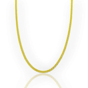 Corrente Grumet Dupla 50cm 3mm Fecho Tradicional Banhada a Ouro 18k COR060