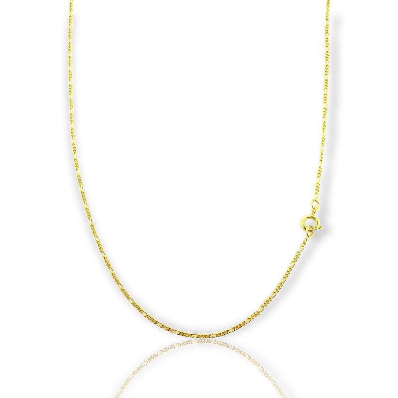 Corrente 3 por 1 - 1,4mm Fecho Tradicional Banhada A Ouro 18k COR020