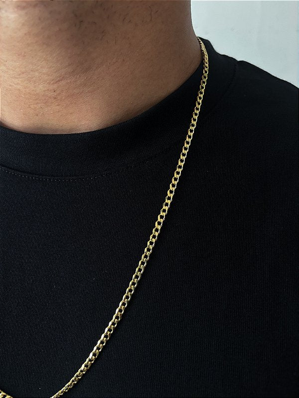 Corrente Grumet 4mm Fecho Tradicional Banhada A Ouro 18k COR089