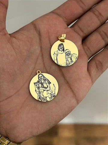 Pingente Medalha Redonda Personalizada Banhada A Ouro 18k PINP003