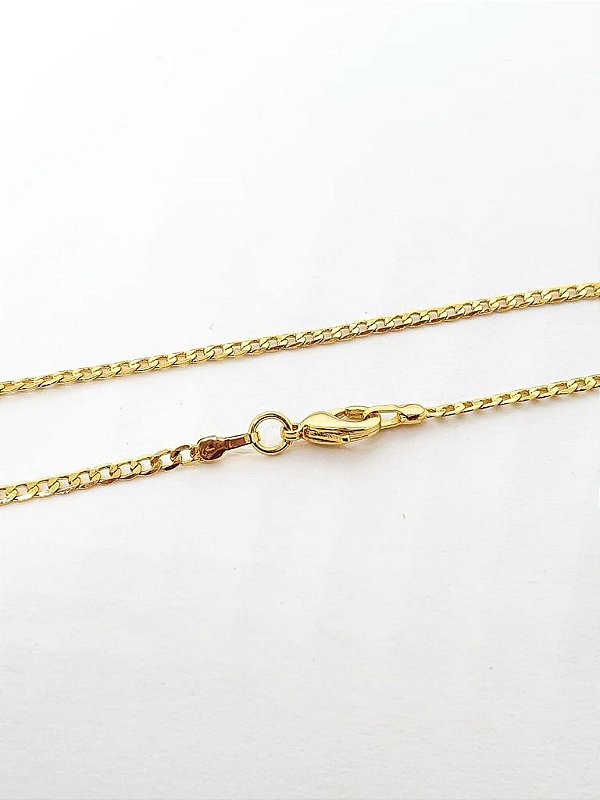 Corrente Grumet 2mm Fecho Tradicional Banhada A Ouro 18k COR007