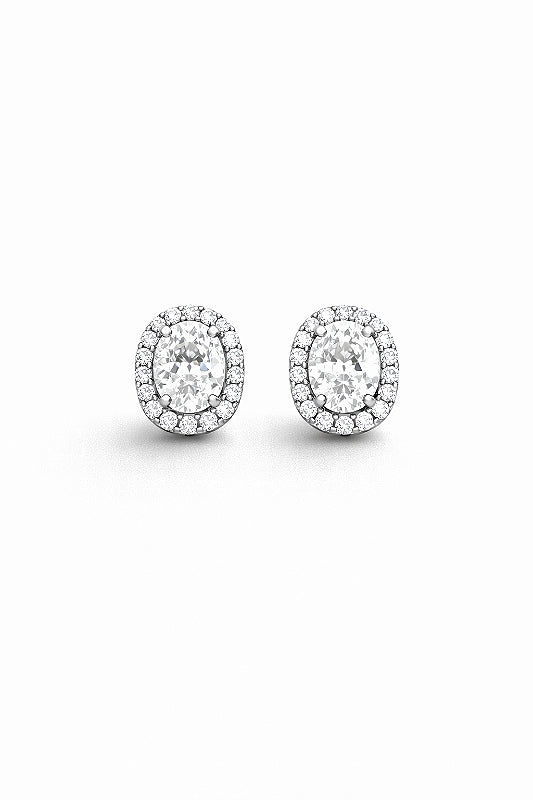 Brinco Fílip 1 Oval Banhado A Ouro Branco BRI213