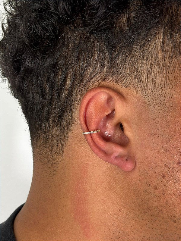 Piercing Fake 1 Fileira Cravejado Banhado a Ouro 18k PIER013