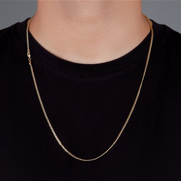 Corrente Grumet 2mm Fecho Tradicional Banhada A Ouro 18k COR010