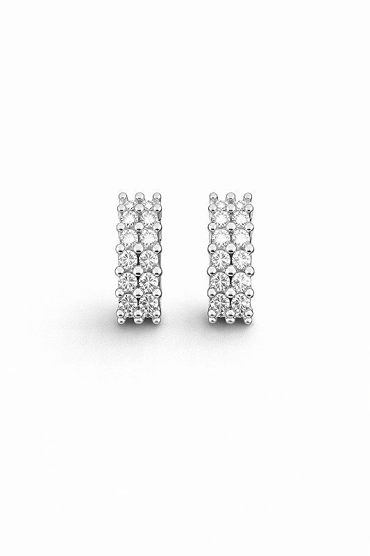 Brinco Fílip Argola Cravejada 12 pedras Banhado A Ouro Branco BRI215